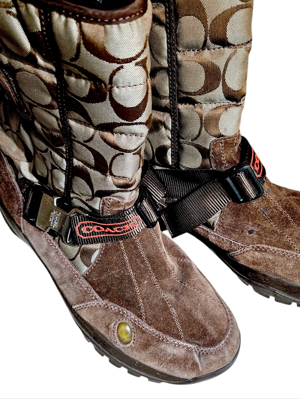 Coach Vibram Brown Signature Monogram Winter Boots